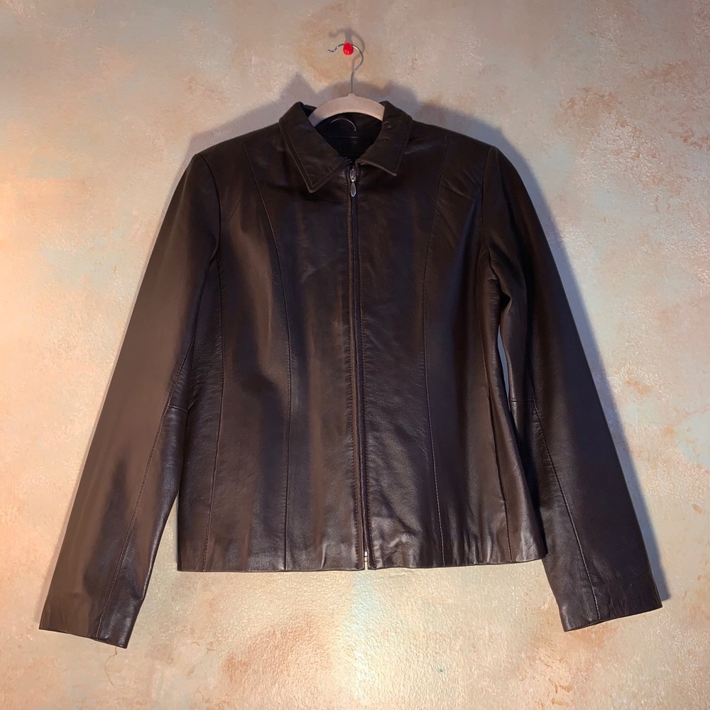 JACLYN SMITH CLASSIC LEATHER JACKET